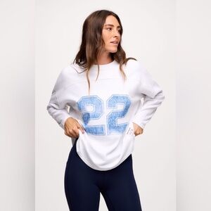 NWOT Nuuds White & Blue League Long Sleeve